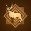 Kudu standing graphic vector