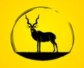 Kudu standing graphic vector.