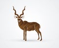 Kudu standing graphic vector