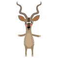 Kudu standing on two legs animal cartoon character vector illustration