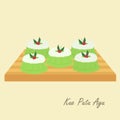 Indonesian Traditional Cake, Kue Putu Ayu Cartoon Vector Royalty Free Stock Photo