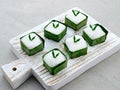 Kue Talam, Traditional cake made from coconut milk, rice flour, and tapioca flour.