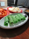 Kue Tradisional Indonesia (Indonesia Traditional Green roll cake)