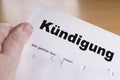 Kuendigung german termination letter