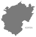 Kuerten German city map grey illustration silhouette shape Royalty Free Stock Photo