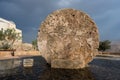 Kufer Abu Badd Rolling Stone at Mount Nebo, Jordan Royalty Free Stock Photo