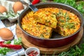Kugel is a traditional vegetable casserole