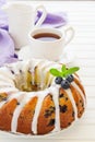 Kugelhopf cake with blueberries Royalty Free Stock Photo