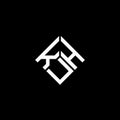 KUH letter logo design on black background. KUH creative initials letter logo concept. KUH letter design Royalty Free Stock Photo