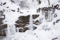 Kuhflucht cascades near farchant, bavarian frosty mountain torrent Royalty Free Stock Photo