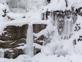 Kuhflucht cascades in winter Royalty Free Stock Photo