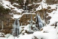 Kuhflucht waterfall in winter Royalty Free Stock Photo