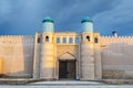 Kuhna Ark citadel in the morning sunshine, Khiva, Uzbekistan, Asia