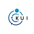 KUI letter technology logo design on white background. KUI creative initials letter IT logo concept. KUI letter design