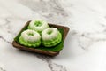 Kuih Puteri Ayu Steamed Pandan Coconut Cake - Malaysian Traditional Dessert Royalty Free Stock Photo