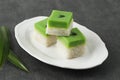 Kuih Talam made of pandan leaf and coconut