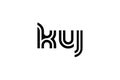 KUJ Creative Unique Modern Letter Logo Design. Elegant Monogram Logo Design with Decorative Elements and Typography Royalty Free Stock Photo
