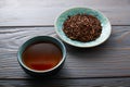 Kukicha tea served in bowl Royalty Free Stock Photo