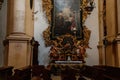 Kuks, East Bohemia, Czech Republic, 10 July 2021: Baroque castle and hospital Kuks, Decorative historic interior of Church of the