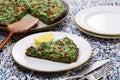 Kuku sabzi (herb frittata), vegetarian Iranian food Royalty Free Stock Photo