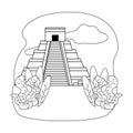Kukulkan pyramid landmark design vector illustration