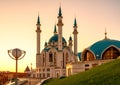 Kul Sharif mosque Kazan Kremlin at sunset, Tatarstan, Russia Royalty Free Stock Photo