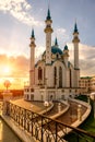 Kul Sharif mosque in Kazan Kremlin at sunset, Tatarstan, Russia Royalty Free Stock Photo