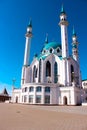 The Kul Sharif mosque in Kazan Kremlin at sunset. View from the Manezh building.The Kul Sharif Mosque is a one of the largest mosq Royalty Free Stock Photo