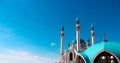 The Kul Sharif mosque in Kazan Kremlin at sunset. View from the Manezh building.The Kul Sharif Mosque is a one of the largest mosq