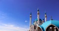 The Kul Sharif mosque in Kazan Kremlin at sunset. View from the Manezh building.The Kul Sharif Mosque is a one of the largest mosq Royalty Free Stock Photo