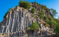 Kula Basalt Columns panoramic view. Kula Geopark, Manisa, Turkey. Royalty Free Stock Photo