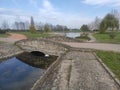 Kula Serbia stone bridge and pond Royalty Free Stock Photo