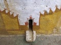 Drain in the inner courtyard of a house in the abandoned village of Kuldhara near Jaisalmer, India