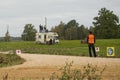 Kuldiga, Latvia - September 17, 2016: FIA ERC Liepaja Rally. Fans and judges are watching the rally