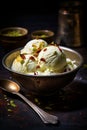 Kulfi - indian ice cream with pistachio decoration