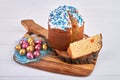 Kulich is kind of easter bread. Royalty Free Stock Photo