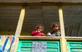 Kullu, Himachal Pradesh, India - April 01, 2019 : Photo of Kids in their house in Himalayan village