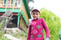 Kullu, Himachal Pradesh, India - August 31, 2018 : Portrait of himachali boy near his house in himalayas Royalty Free Stock Photo