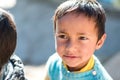 Kullu, Himachal Pradesh, India - December 08 2018 : Photo of himalayan kids in mountain, Himalayan people