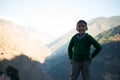 Kullu, Himachal Pradesh, India - December 21, 2018 : Photo of himalayan kids in mountain, Himalayan people