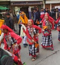 Kullvi Men and Women dancing in Manali Himachal Pradesh India