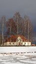 Kulturskolan of Leksand in winter in Dalarna, Sweden Royalty Free Stock Photo
