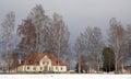 Kulturskolan of Leksand in winter in Dalarna, Sweden Royalty Free Stock Photo