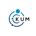 KUM letter technology logo design on white background. KUM creative initials letter IT logo concept. KUM letter design