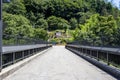 Kumabashiri Bridge, Ishikawa, Japan. The bars and barbed wire are to deter suicide attempts