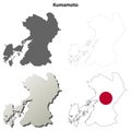 Kumamoto blank outline map set