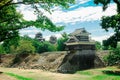 Kumamoto Castle is located in Kumamoto Prefecture, Japan. At this time, this castle was in damage from the earthquake disaster. In Royalty Free Stock Photo