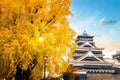 Kumamoto Castle\'s history dates to 1467. In 2006, Kumamoto Castle was listed as one of the 100 Fin Royalty Free Stock Photo