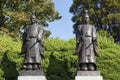 Statues of Lord Tadatoshi Hosokawa and Lord Fujitaka Hosokawa in Suizenji Garden, Suizenji J
