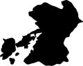 Kumamoto Japan silhouette map with transparent background